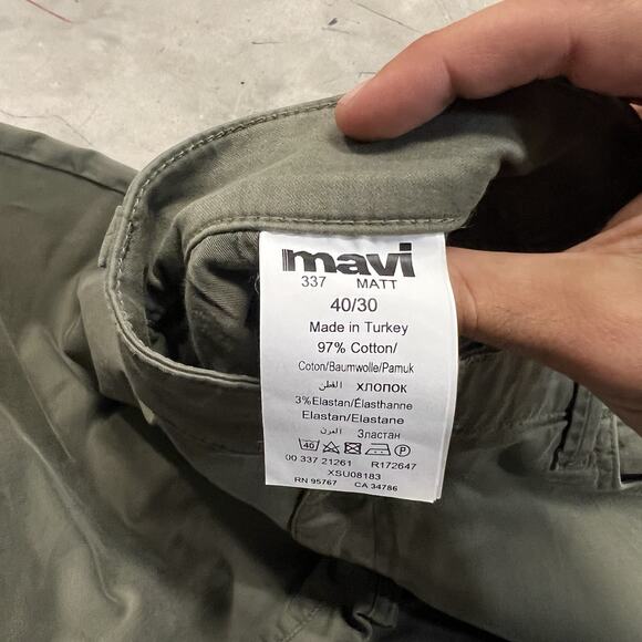Mavi Matt Relaxed Straight Leg Pants Men's 40x26 Khaki Green - Picture 9 of 9